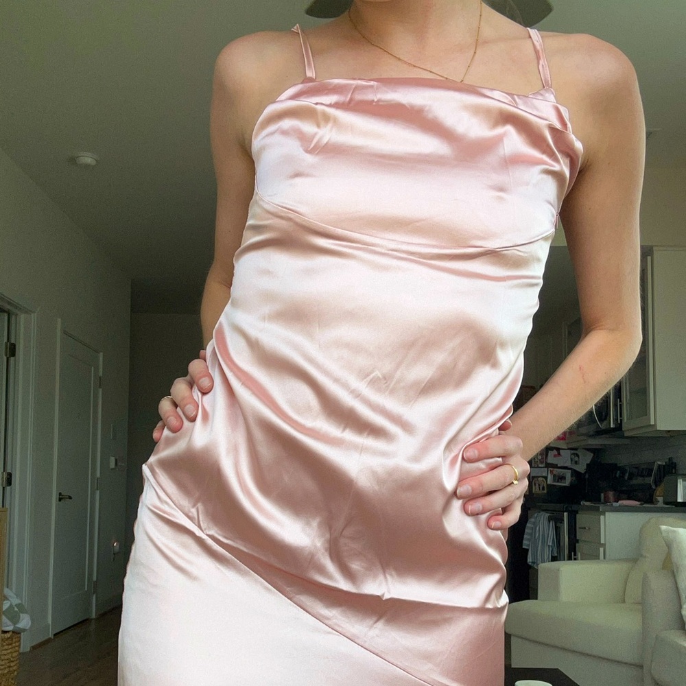 Elegant Pink Satin Dress